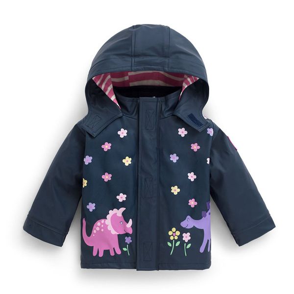 英國 JoJo Maman BeBe - 防風雨水手外套/雨衣-恐龍花園