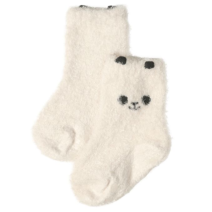 akachan honpo - 蓬鬆襪-動物-米白色 (9～14cm)