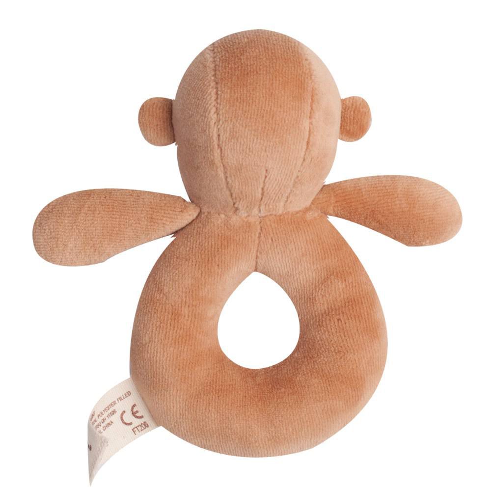 以色列 mezoome - 有機棉精品床寢-寶寶禮物組-土耳其藍-四季被+布布小猴手搖鈴