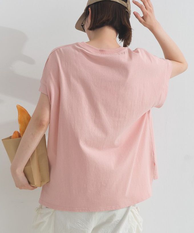 日本 Lupilien - 16OE天竺棉 貓咪印花短袖上衣-粉紅