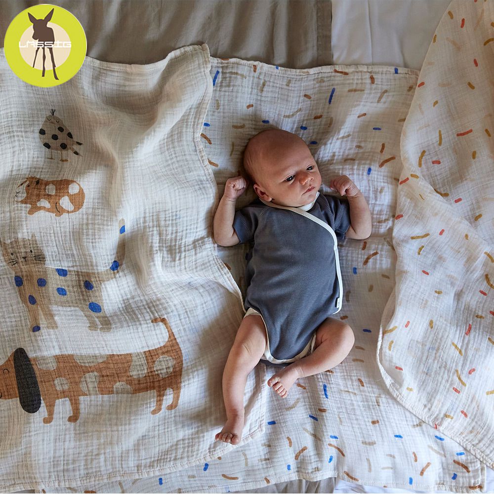 德國 Lassig - 超柔手感竹纖維嬰兒包巾毯