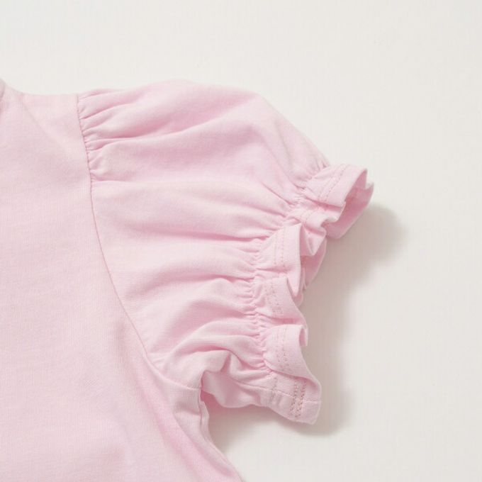 日本 Lycee mine - 蕾絲領泡泡袖公主角色上衣-卡通人物愛麗兒-水藍