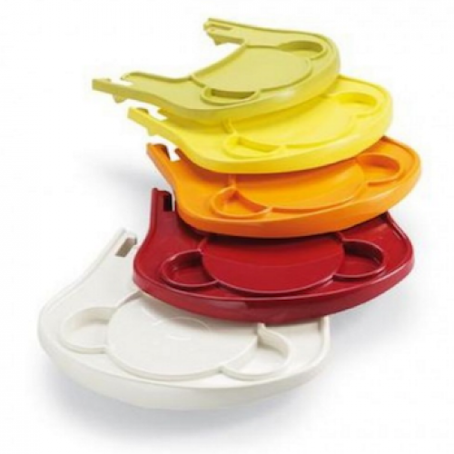 義大利 Pali - 小熊餐盤-橘-橘色-適用於熊寶寶成長餐椅