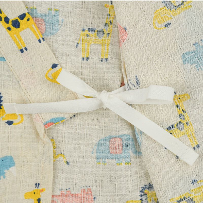 akachan honpo - 兩件式甚平-動物-淺卡其色