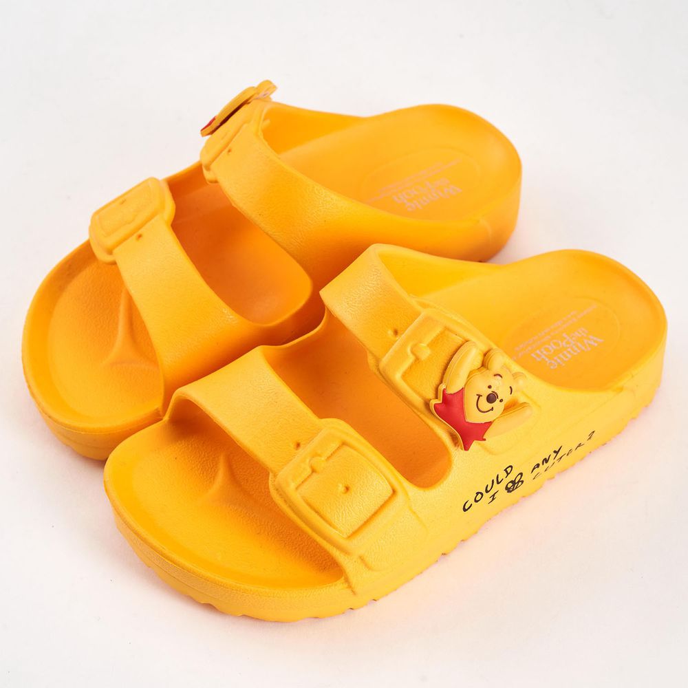 akachan honpo - 維尼立體造型防水拖鞋-黃色