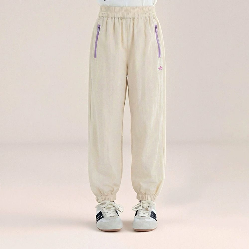 UPF50+輕量透氣防蚊褲-撞色拉鍊-杏色