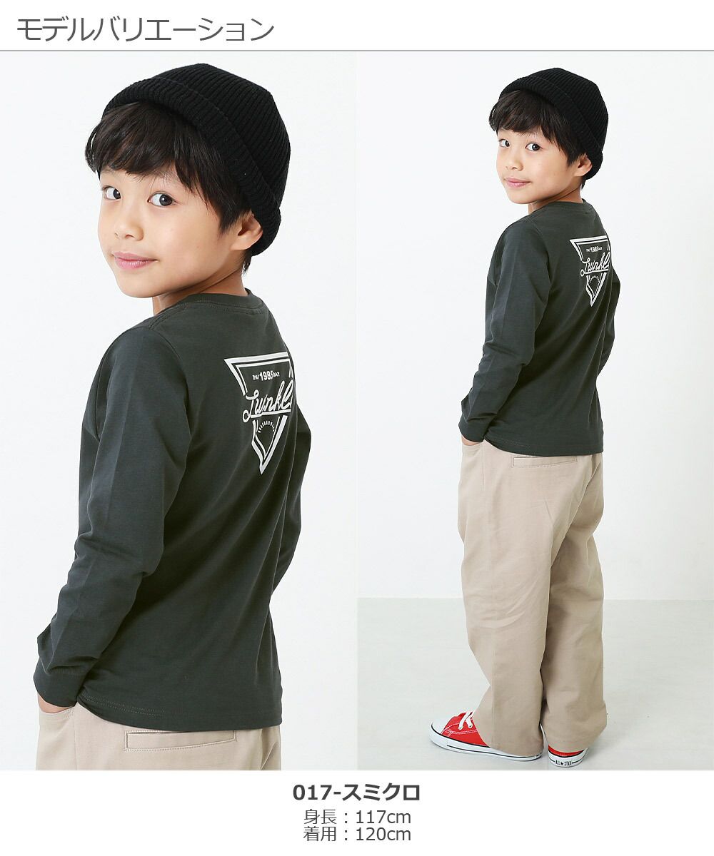 日本 devirock - 純棉 定番百搭印花長T(背面)-倒三角logo-紫