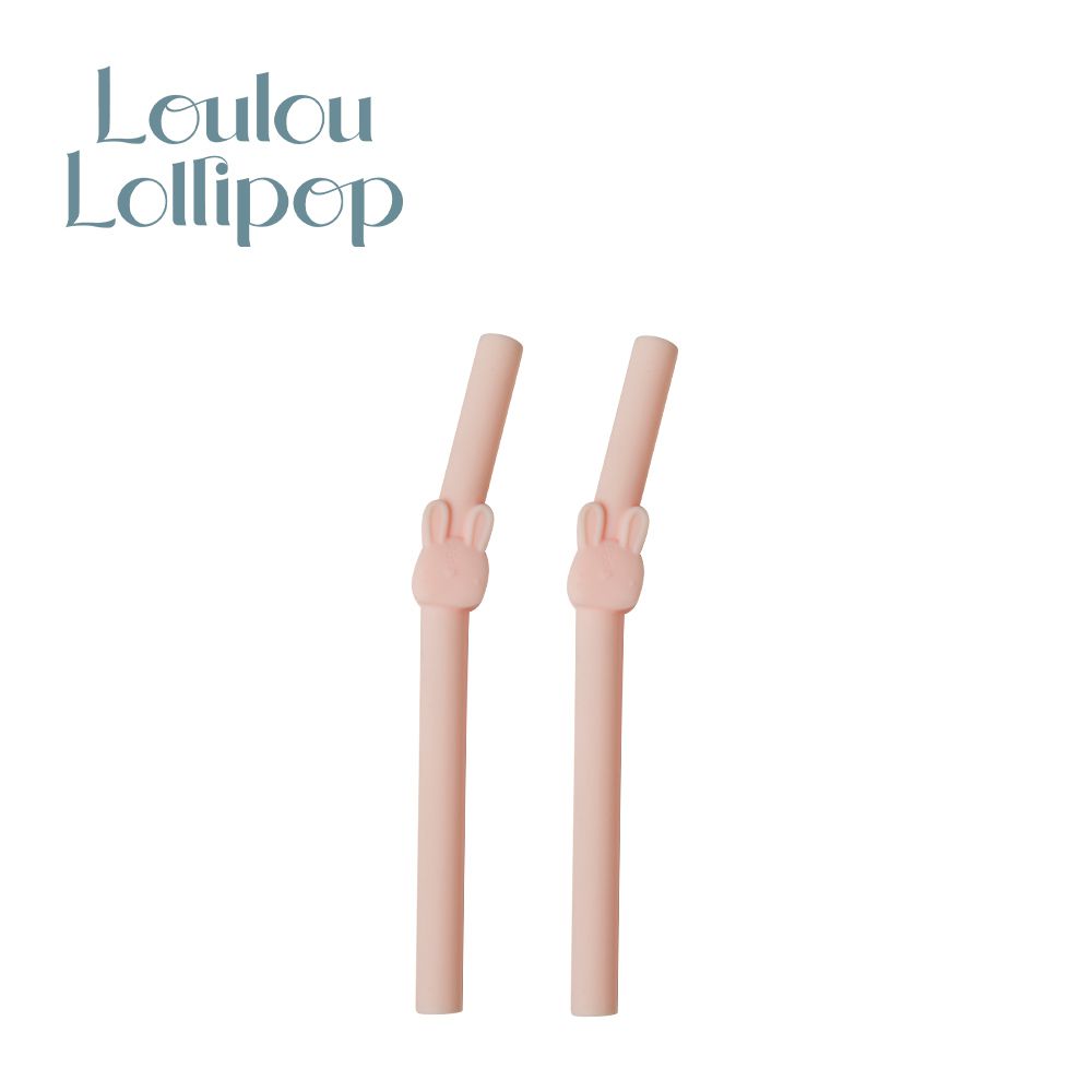 Loulou Lollipop - 加拿大 動物造型 矽膠吸管 (2入組)-甜心邦尼
