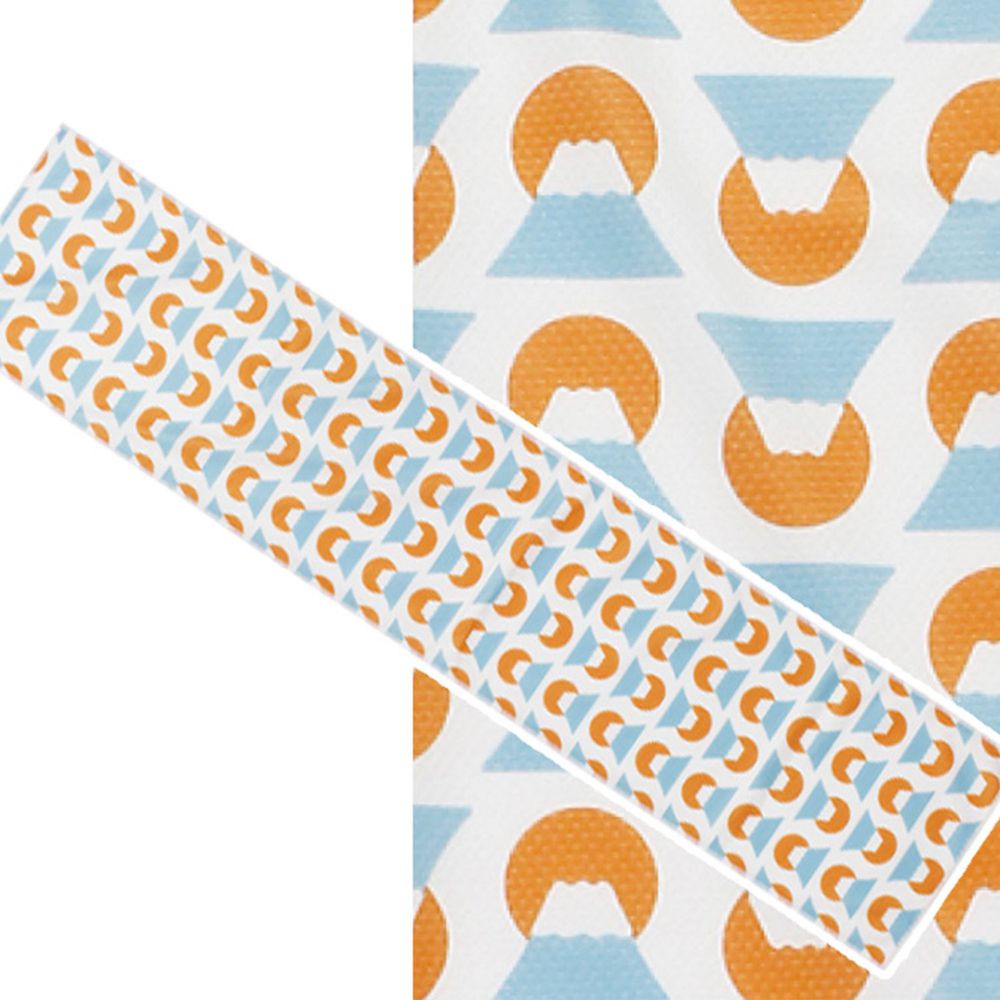 日本丸和 - 和柄小江戶水涼感巾(附收納袋)-富士-藍橘 (20x100cm)