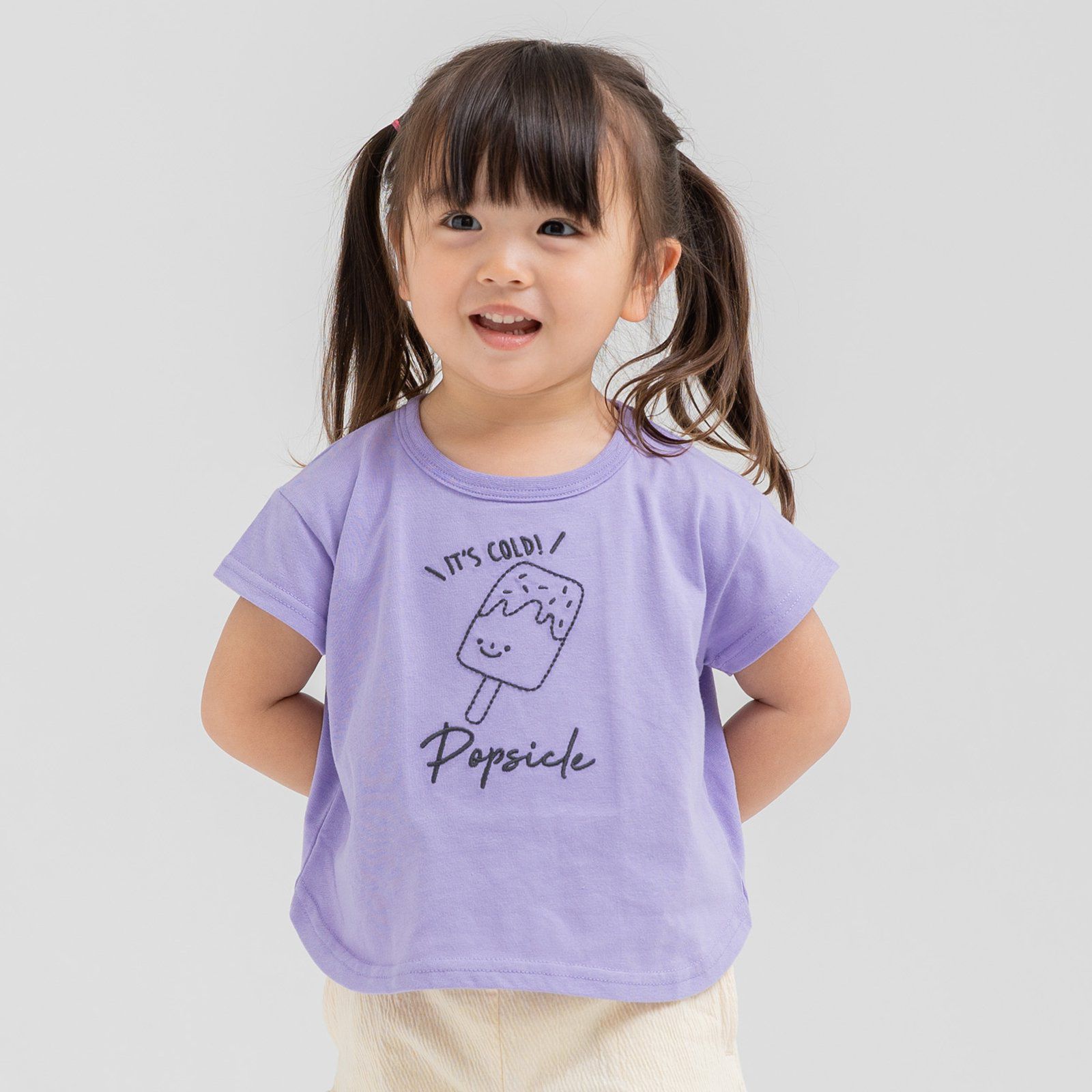 日本 Chil2 - 維他命色刺繡印花短袖上衣-大嘴鳥-橘紅