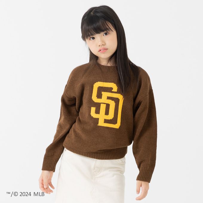 日本 Chil2 - MLB聯名 休閒針織毛衣-聖地牙哥教士-金摩卡