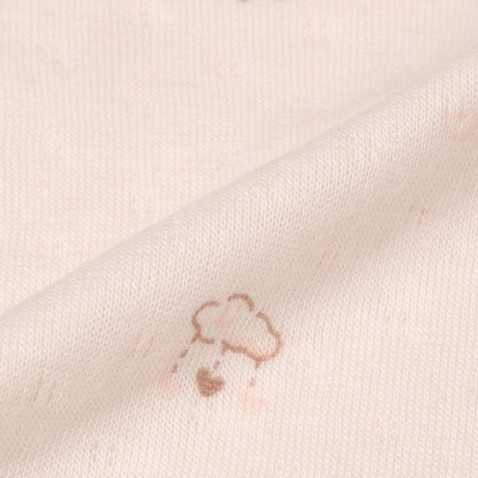 akachan honpo - 長袖蓬鬆有機棉連身衣-粉紅色 (50～70cm)