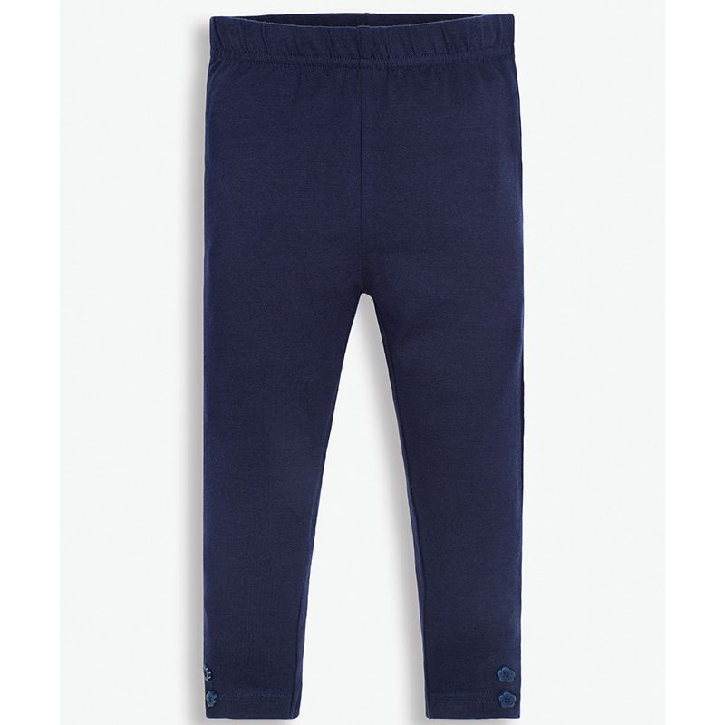 英國 JoJo Maman BeBe - 保暖長褲/內搭褲兩入組-海軍+紫條紋