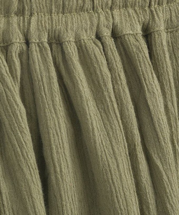 日本 Lupilien - 100%印度棉 輕盈飄逸寬褲-灰軍綠