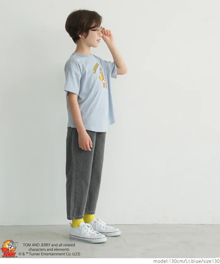 日本 COCA - 聯名款卡通印花短袖上衣-傑利鼠-淺藍