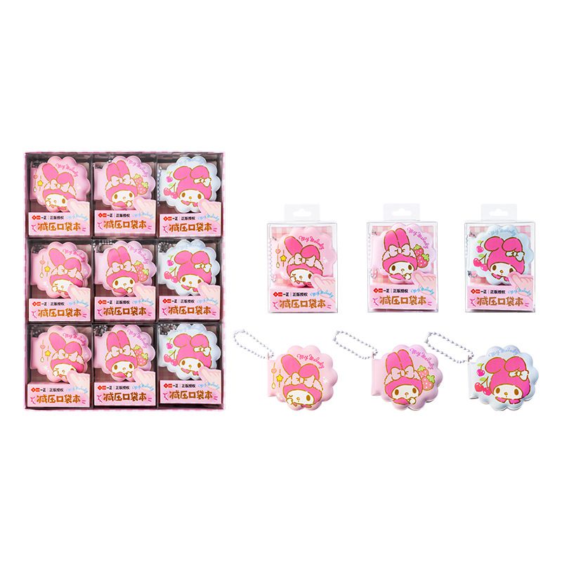 卡通減壓口袋筆記本-卡通人物美樂蒂 (5.3x5cm)-款式隨機