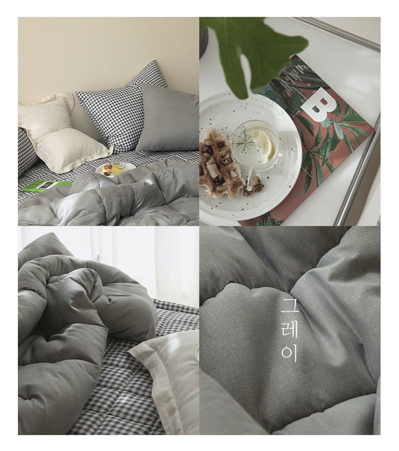 韓國 Maatila - 可水洗超細纖維桃皮感四季被-迷霧灰