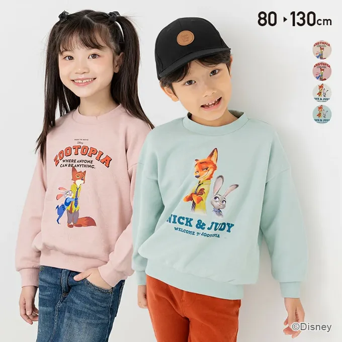 日本 Chil2 - 限量聯名 裏毛印花大學長袖上衣-卡通人物動物方城市-米杏