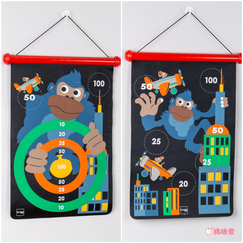 比利時 Scratch - 安全雙面磁性飛鏢玩具組-猩猩進城去