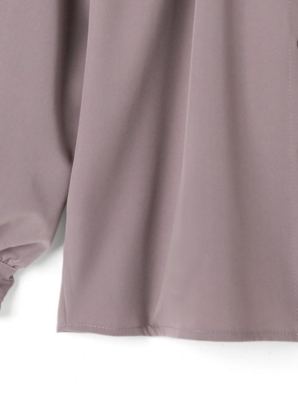 日本 GRL - 荷葉立領雪紡長袖襯衫-天使白