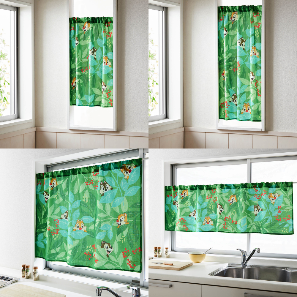 日本千趣會 - 迪士尼 小窗簾/櫃子遮廉-維尼-黃