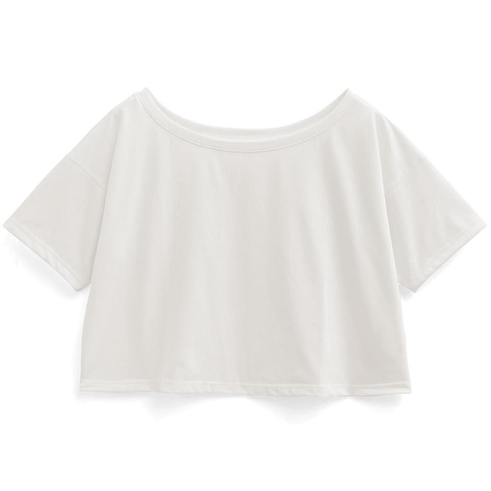 大船領輕盈感露肩T恤-白色 (F)