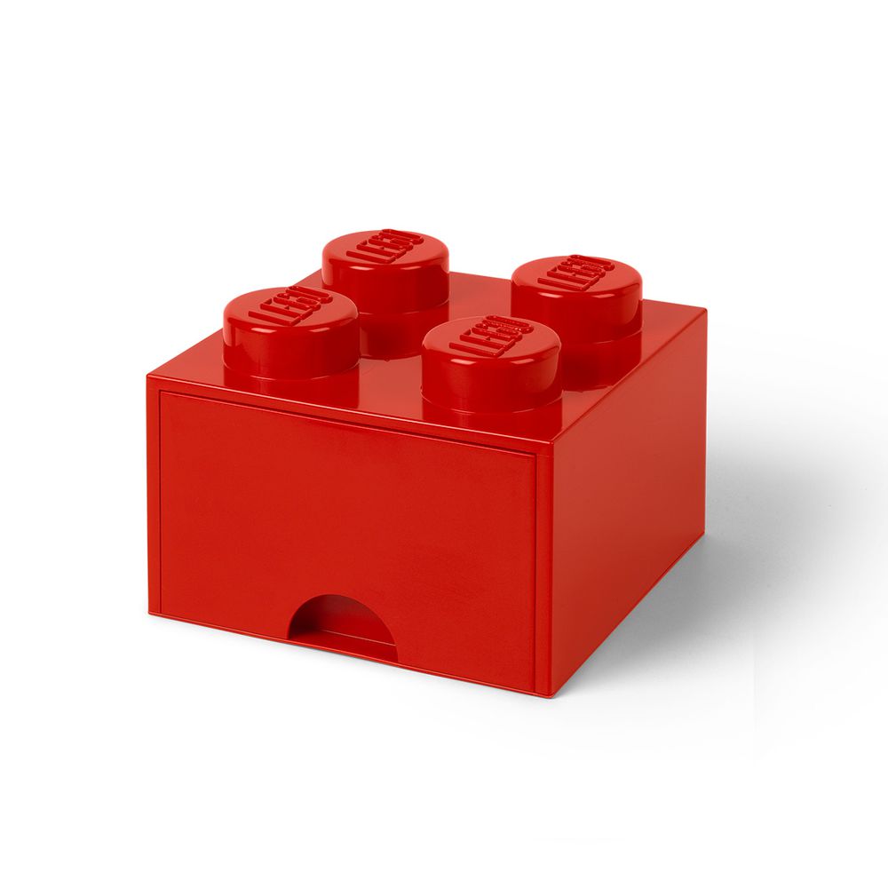 樂高 LEGO® 樂高桌上型四凸抽屜收納箱 (紅色)