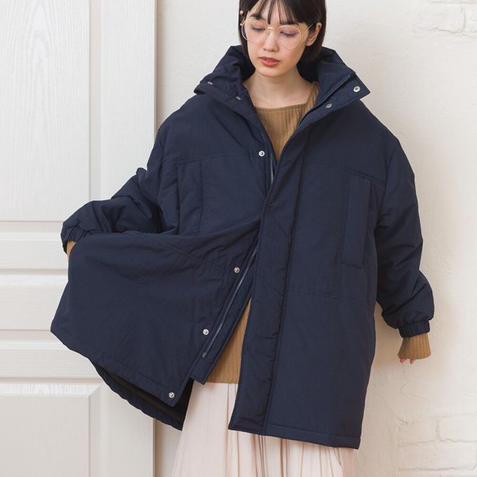 日本 OMNES - 蓬鬆厚感科技羽絨大衣保暖外套-黑