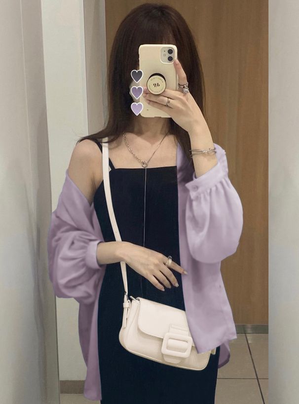 日本 GRL - 嫘縈舒適微透感泡泡長袖襯衫-淺杏 (F)