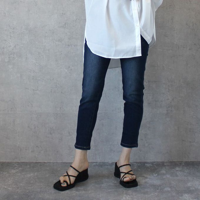 日本女裝代購 - Coolish 接觸涼感舒適快乾合身九分褲-海軍藍