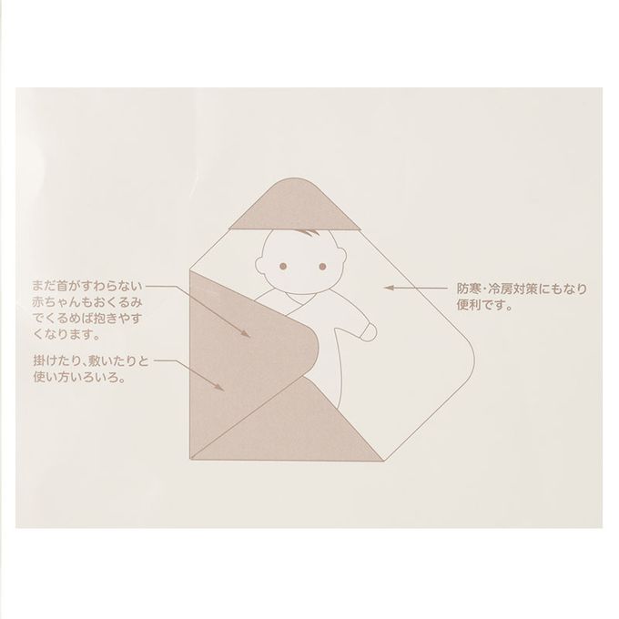 akachan honpo - 包巾 保暖鋪棉-淺卡其色 (80×80cm)
