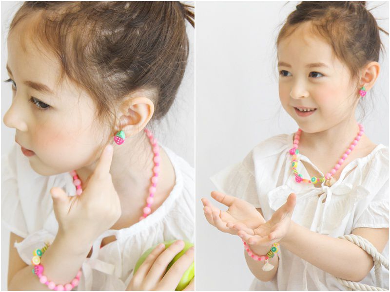韓國 Babyblee - 串珠手鏈-水果派對-粉紅