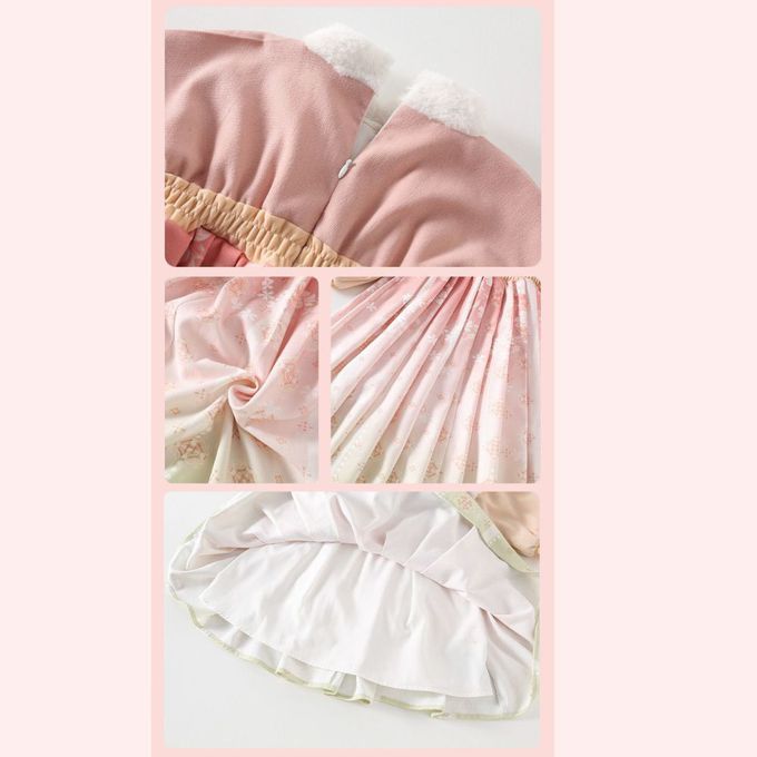 新年拜年服 古裝漢服洋裝 毛領過年洋裝