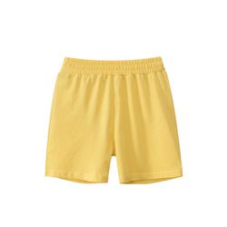 27KIDS - 純棉腰鬆緊五分褲-黃色