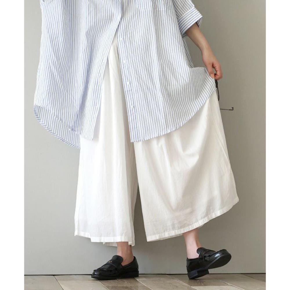 日本 zootie - 100%印度棉舒適寬褲-白色