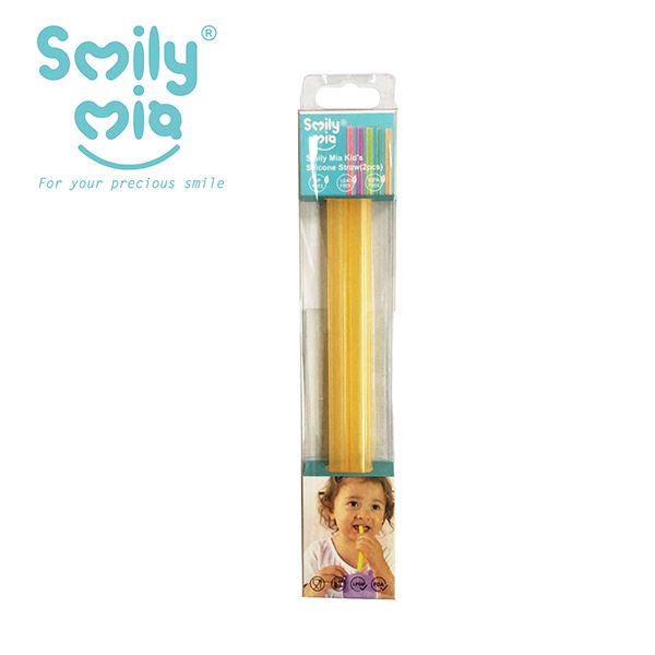 美國 Smily Mia - SmilyMia矽膠吸管組2入-(2細)-粉