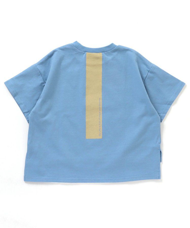 日本 BREEZE - 寬鬆版型背後設計短袖上衣-淺卡其