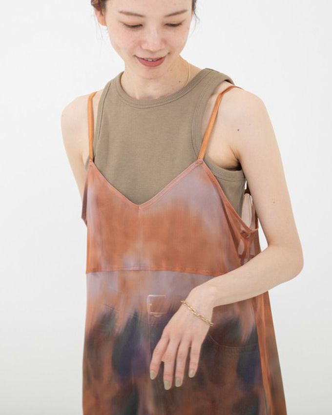 日本 gleam - 穿搭有型 暈染透膚細肩帶洋裝-水藍系