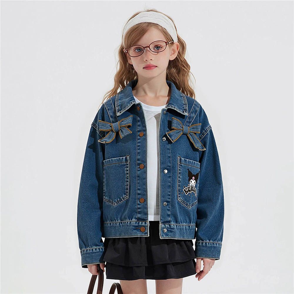 立體蝴蝶結牛仔外套-卡通人物酷洛米-藍色