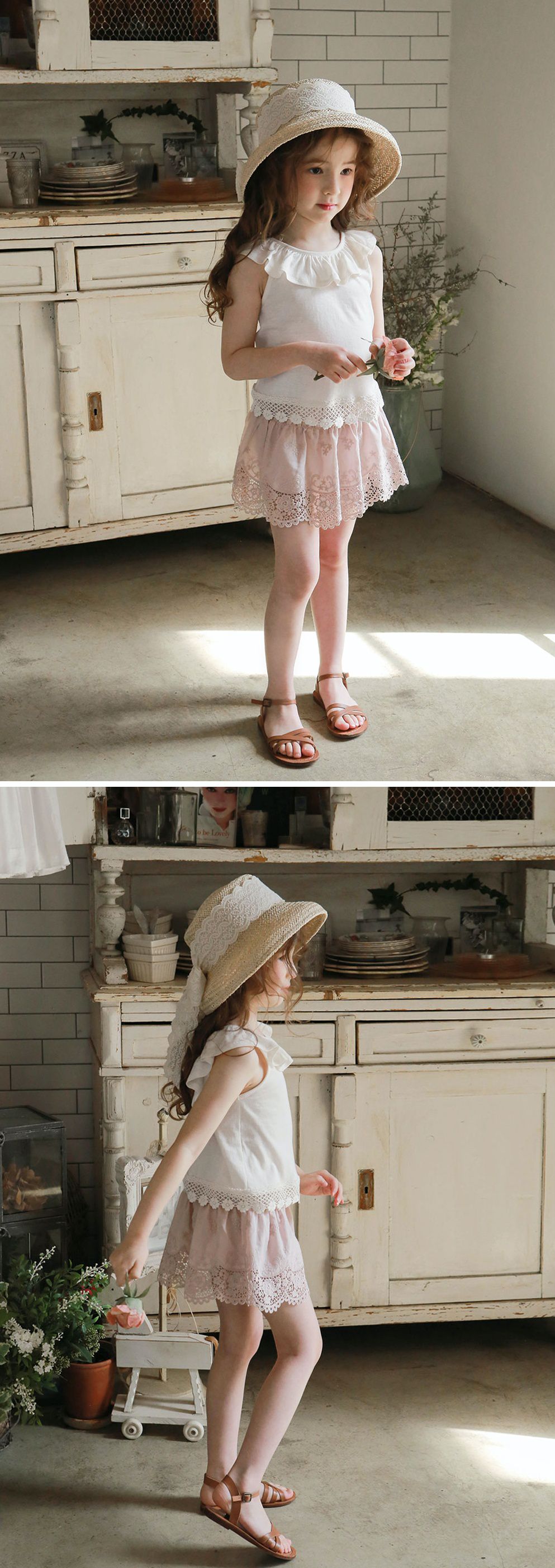 韓國 PuellaFLO - 荷葉圓領菱格鏤空露背上衣-象牙白