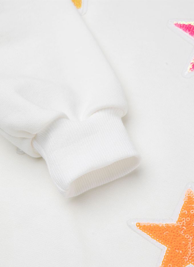 韓國 OZKIZ - 閃耀亮片星星長袖連身洋裝-白