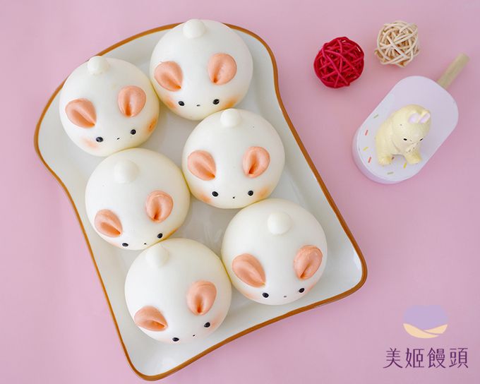 美姬饅頭 - 鴻運兔鮮乳造型饅頭-30g*6顆