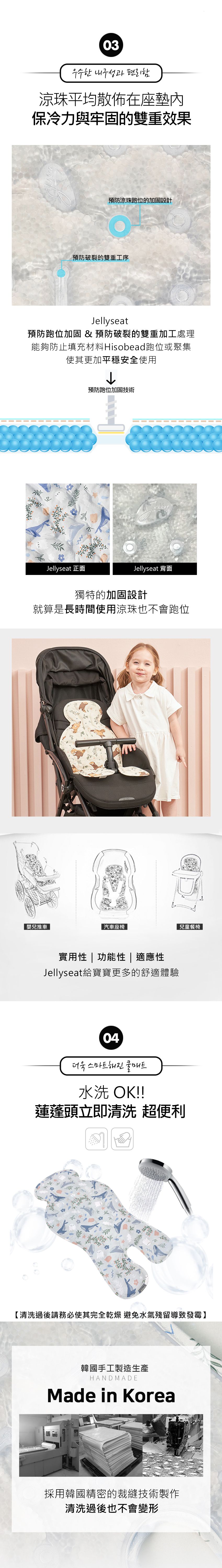 韓國 Jellypop - 獨家冰珠專利長效酷涼感推車座墊+床墊-夢幻小羊
