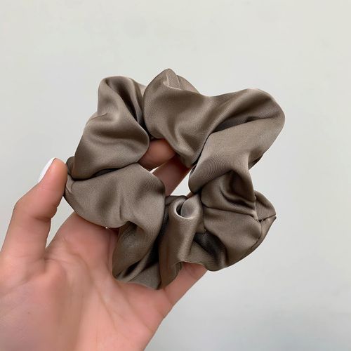 質感緞面氣質大腸圈/髮圈-黑色 (12.5cm)