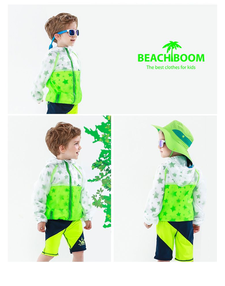 韓國 Beach Boom - 防水透氣兒童夾克-簡約白
