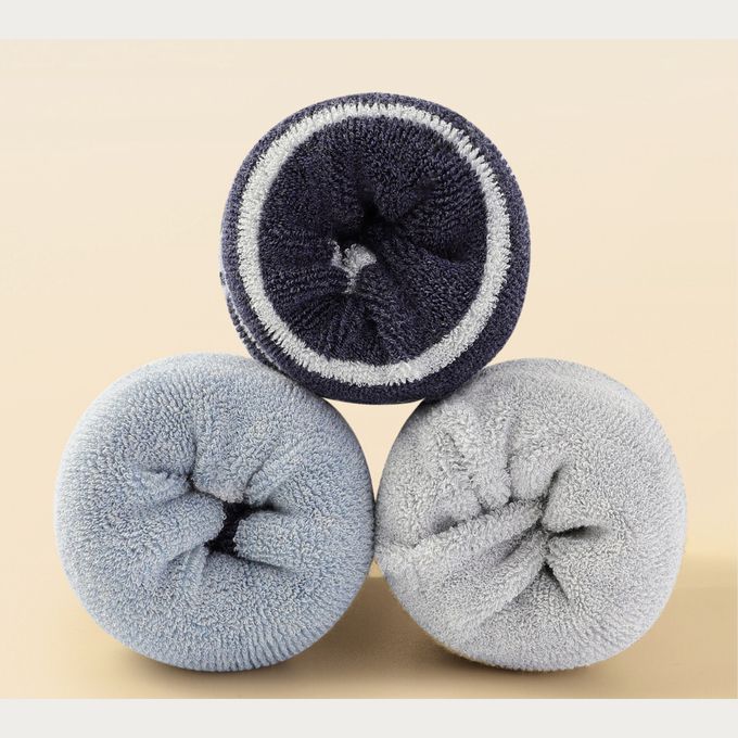 紳士眼鏡狗條紋加厚毛圈中筒棉襪