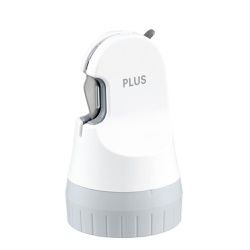 日本文具代購 - 【PLUS】二合一滾輪個資保護章+開箱刀-定番基本款-簡約白
