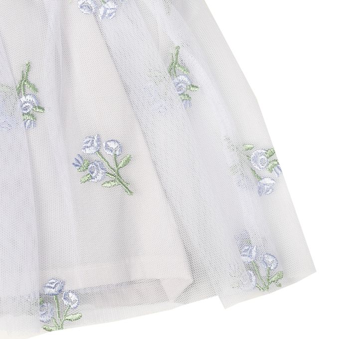 akachan honpo - 長袖假兩件休閒上衣-刺繍-紫色