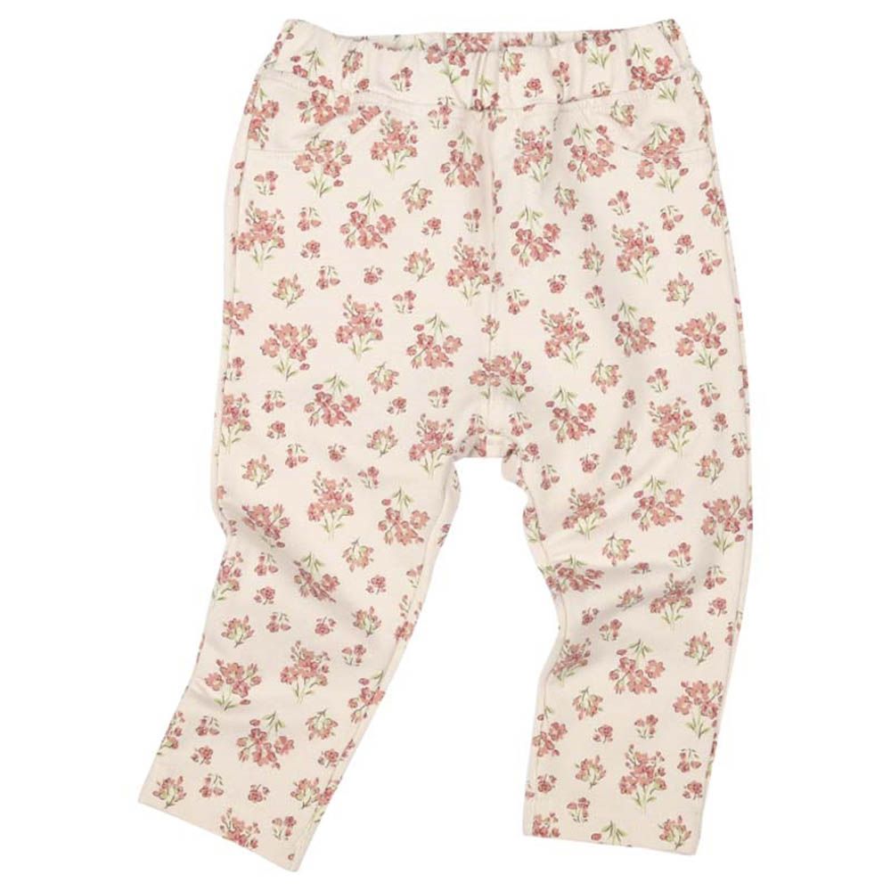 10分經典褲-毛圈內裡一般合身款 花紋-粉紅色