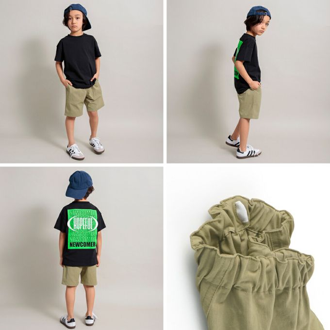 日本 BRANSHES - 工裝風大口袋定番色短褲-墨綠